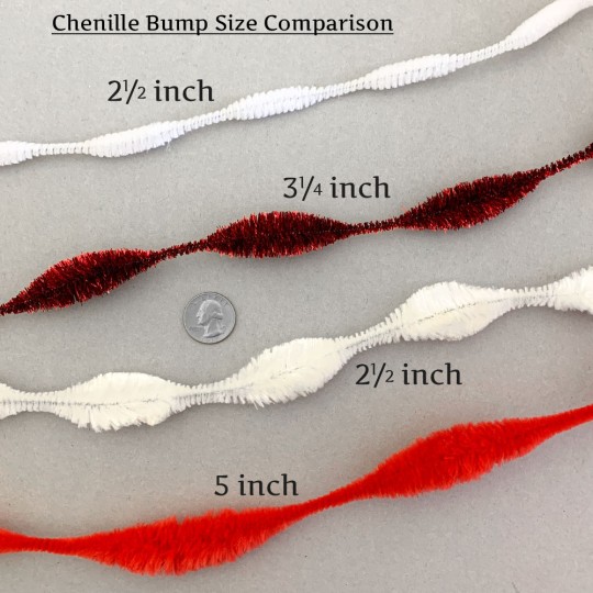 Petite 2-1/2" Bump Chenille for Beards and Arms in Metallic Red Tinsel ~ 1 yd. (15 bumps)